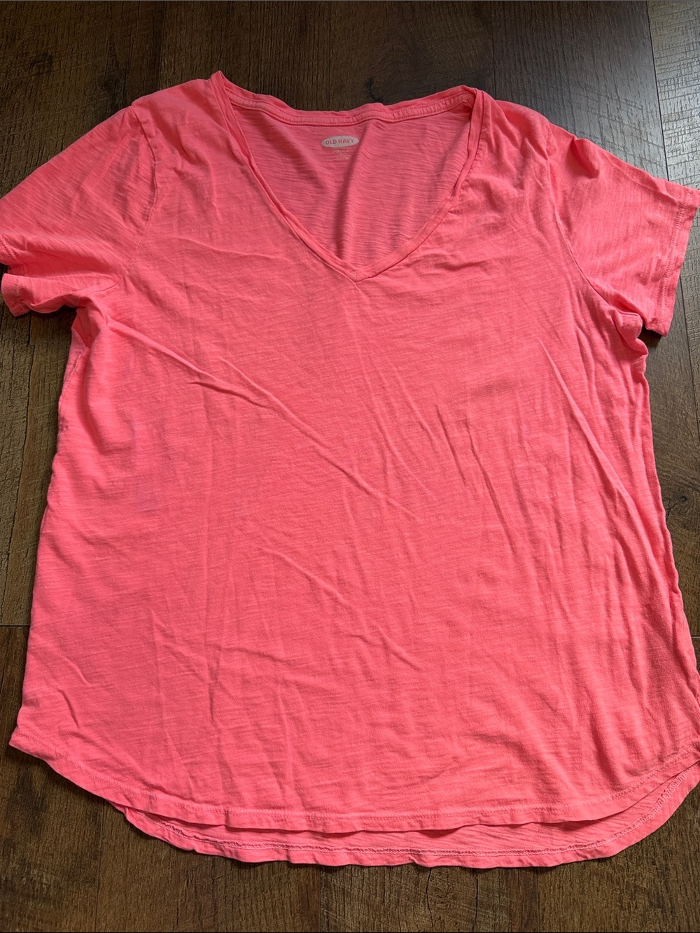 Old Navy Women's V-Neck Tee in Bright Coral